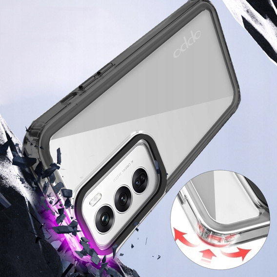 Θήκη για Oppo A80, Fusion Hybrid, διαφανής / μαύρη
