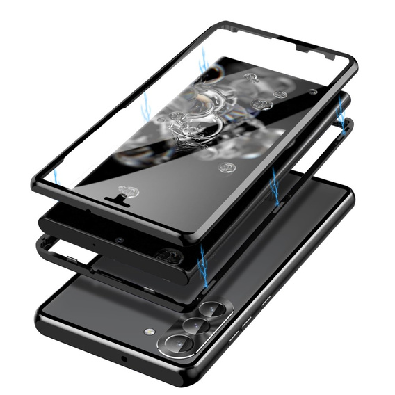 θήκη για το Samsung Galaxy S23 Plus, Magnetic Dual Glass, μαύρη