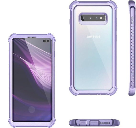 Θήκη για Samsung Galaxy S10 Plus, Dexnor Full Body Rugged, διαφανής / βιολετί