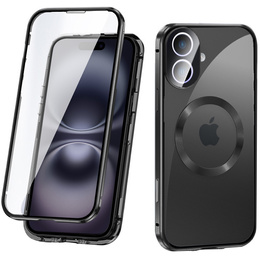 Μαγνητική θήκη MagSafe Dual Glass για iPhone 16, μαύρη