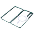 Μαγνητική θήκη MagSafe Dual Glass για Samsung Galaxy S22, πράσινη