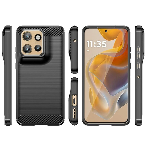 Θήκη για Motorola Edge 50 Neo / Motorola ThinkPhone 25, Carbon, μαύρη