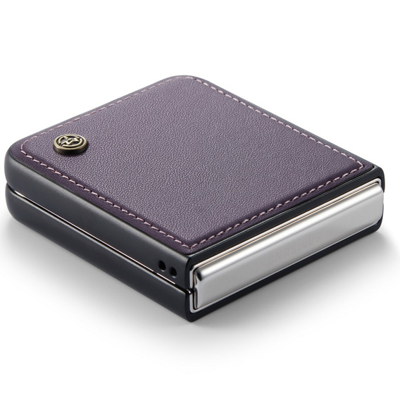 Θήκη για Samsung Galaxy Z Flip7 FE / Z Flip6, CASEME Litchi Leather, μωβ