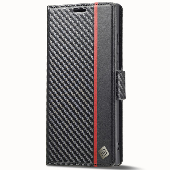 Θήκη με πτερύγιο για Samsung Galaxy S25 Ultra, Carbon LC.IMEEKE, μαύρη