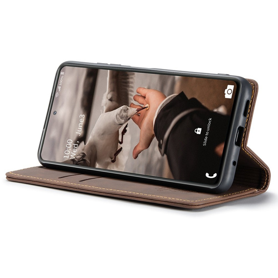 θήκη CASEME για Samsung Galaxy S20 FE, Leather Wallet Case, καφέ