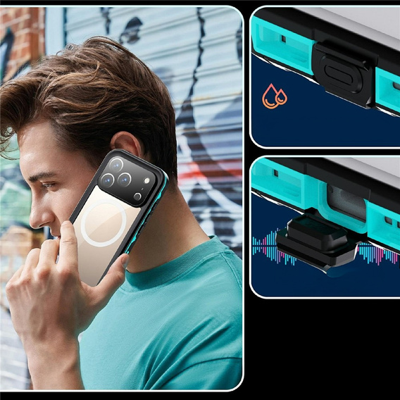 Θήκη για iPhone 17 Pro, αδιάβροχη IP68, SHELLBOX MagSafe, μπλε