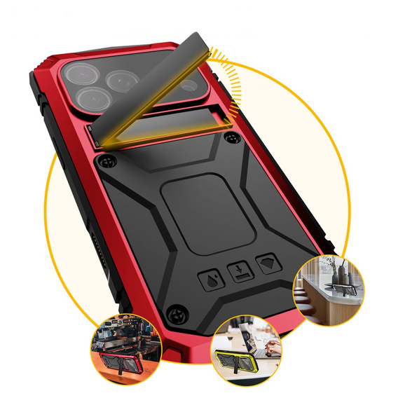 Θήκη R-JUST με βάση και ενσωματωμένο γυαλί για iPhone 17 Pro Max