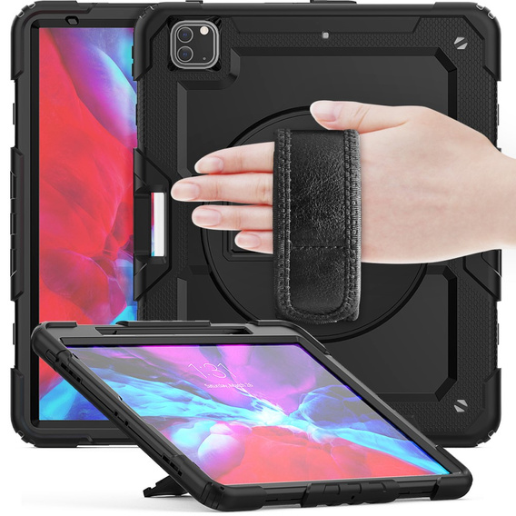 Θωρακισμένη θήκη για iPad Pro 12.9 2022 / 2021 / 2020 / 2018, προστατευτική 360 με χώρο για γραφίδα, μαύρη