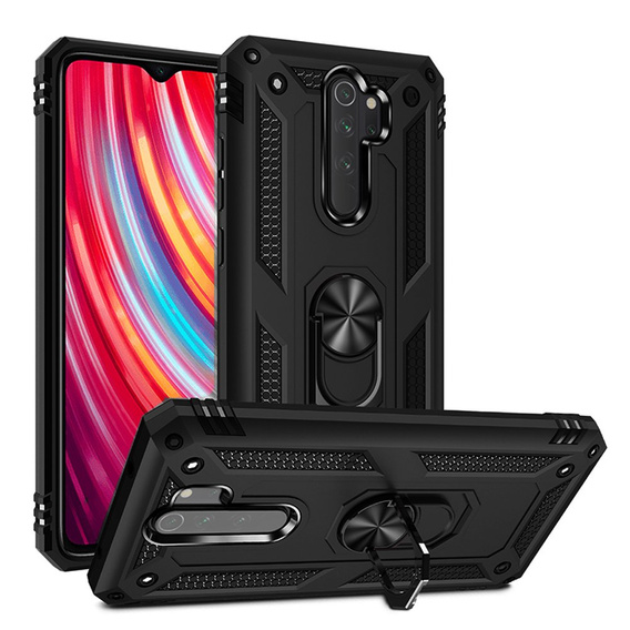 θωρακισμένη θήκη για Xiaomi Redmi Note 8 Pro, Nox Case Ring, μαύρη