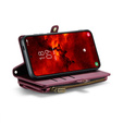 θήκη CASEME για Samsung Galaxy S24 FE, RFID Leather Wallet, με λουράκι ώμου, κόκκινη