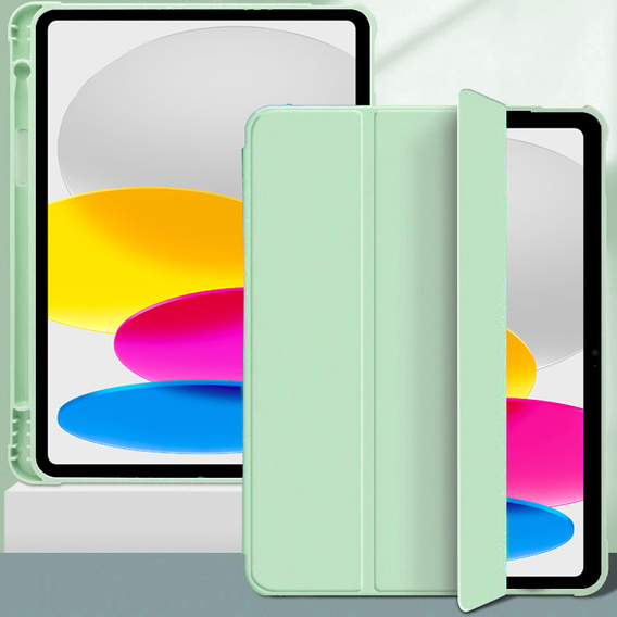 Θήκη για iPad 10.9 2022 10 Gen, Smart Pencil, με υποδοχή γραφίδας, πράσινη