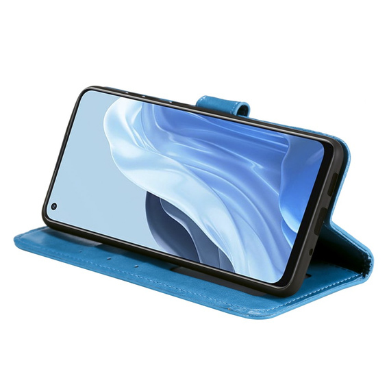 Θήκη με πτερύγιο για Oppo Reno7 5G, Mandala, μπλε