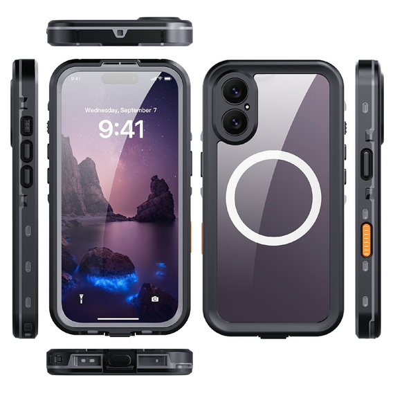 Θήκη για iPhone 17, Αδιάβροχη IP68, SHELLBOX MagSafe, μαύρο