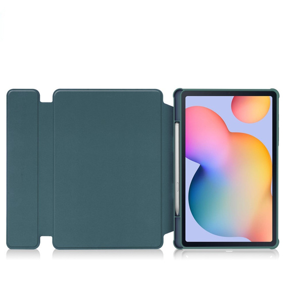 Θήκη πληκτρολογίου για Samsung Galaxy Tab S6 Lite 2024 / 2022 / 2020, Rotary 360° Leather, σκούρα πράσινη