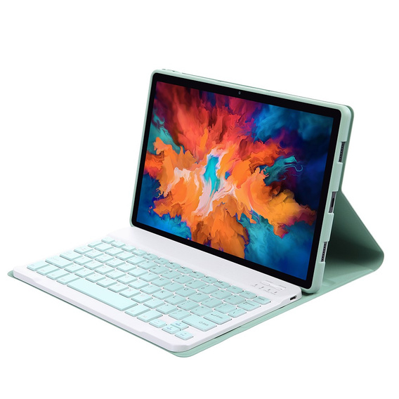 Θήκη + πληκτρολόγιο Lenovo Tab P11 J606F / P11 5G J607Z, ανοιχτή πράσινη