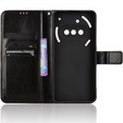 Θήκη με πτερύγιο για Nothing Phone 3A, Crazy Horse Wallet, μαύρη