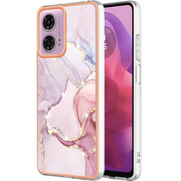 Προστατευτική θήκη για Motorola Moto G24 / G24 Power / G04, Marble Slim Case, ροζ