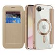 Θήκη με πτερύγιο για iPhone 16E, RFID Wallet MagSafe CamShield, χρυσή
