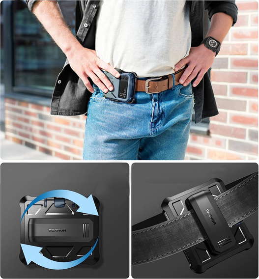 Θωρακισμένη θήκη για Samsung Galaxy Z Flip 4 5G, Dexnor Clip Holder, navy blue