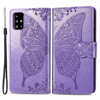 Θήκη με πτερύγιο για Samsung Galaxy A51 4G, Butterfly, μωβ