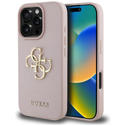 Θήκη GUESS Grained Big 4G και Classic Logo για iPhone 16 Pro