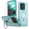 Θήκη για Xiaomi Redmi Note 14 5G, Στρατιωτικό MagSafe, μπλε + γυαλί 9H