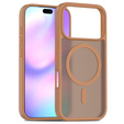 Ματ θήκη για iPhone 17 Pro, για MagSafe, ημιδιαφανές καφέ