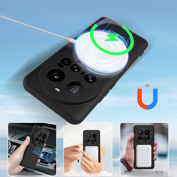 Θήκη για Xiaomi 15 Ultra, Silicone MagSafe, μαύρη