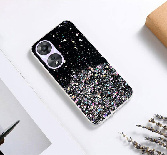 Θήκη για Oppo A78 5G, Glittery, μαύρη