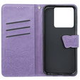 Θήκη με πτερύγιο για Xiaomi Poco X6 5G, Butterfly, μωβ