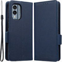 Θήκη με πτερύγιο για Nokia X30 5G, Wallet Litchi Magnet Case, σκούρο μπλε