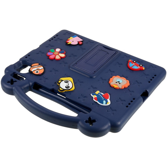 Παιδική θήκη για Apple iPad Air 11" 6 gen. 2024, Cute Patterns, με βάση, σκούρο μπλε