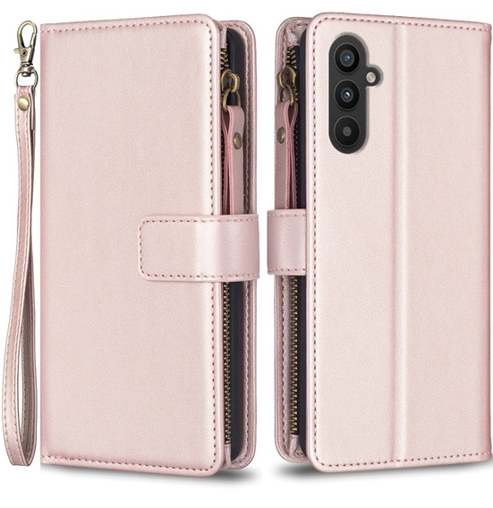 Θήκη με πτερύγιο για Samsung Galaxy A25 5G, Wallet Zipper Pocket, μαύρη