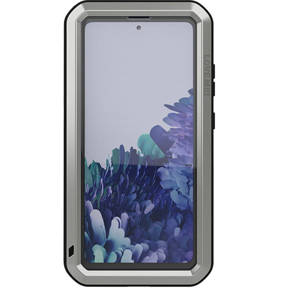 Love Mei Θήκη για Samsung Galaxy S20 FE 4G/5G, armored with glass, ασημένια