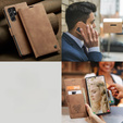 θήκη CASEME για Samsung Galaxy S22 Ultra, Leather Wallet Case, καφέ