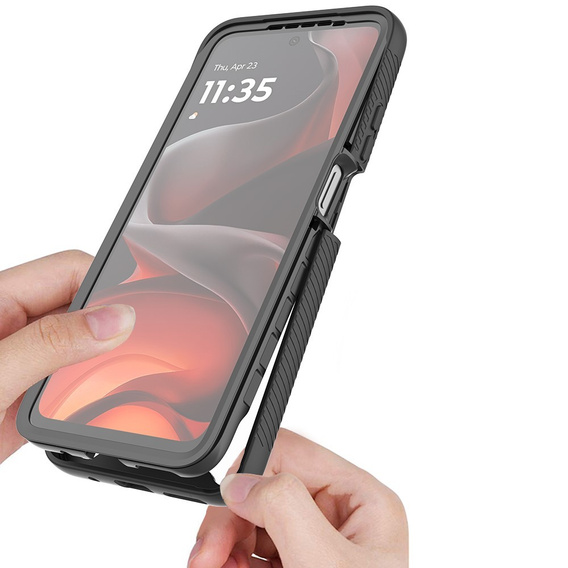 Θήκη για Motorola Moto E15 4G / G15 4G / G05 4G, Shockproof, με μεμβράνη, μαύρη