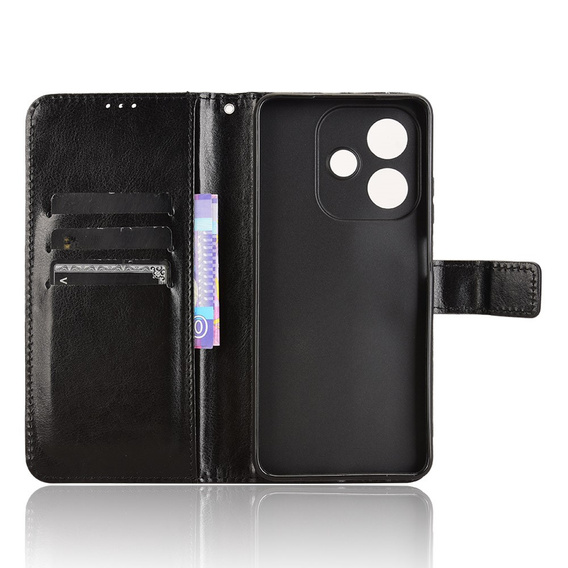 Θήκη με πτερύγιο για Oppo A40 / Oppo A40m, Crazy Horse Wallet, μαύρη