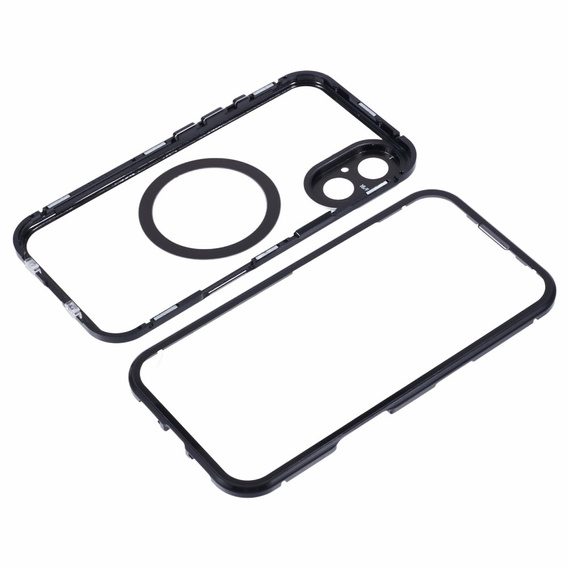 Μαγνητική θήκη MagSafe Dual Glass για iPhone 16, μαύρη