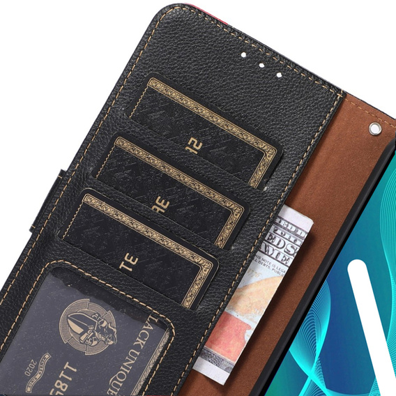 Θήκη με πτερύγιο για Motorola Edge 30 Neo 5G, KHAZNEH RFID, Dual Color, μαύρη