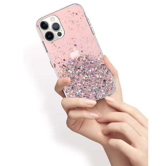 Θήκη για iPhone 13 Pro Max, Glittery, ροζ