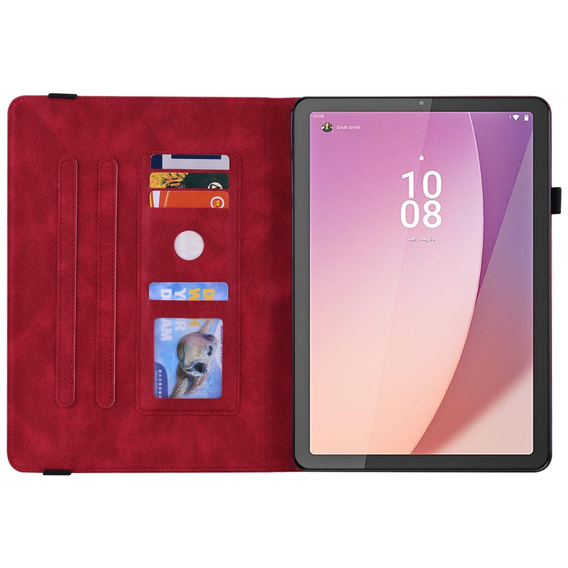 θήκη για το Lenovo Tab M9, Butterfly, κόκκινη