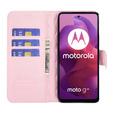 θήκη πτερύγιο για Motorola Moto G24 / G24 Power / G04, Rhombus Crossbody Leather, ροζ rose gold