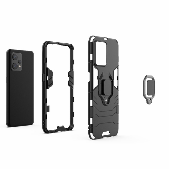 Θήκη για Realme 9 Pro+ Plus / Realme 9 4G, Kickstand Ring, μαύρη