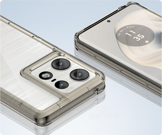 Θήκη για Motorola Edge 50 Pro, Fusion Hybrid, διαφανής / γκρι