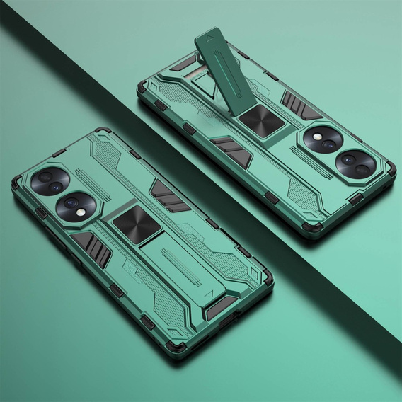 Θήκη για Honor 70 5G, Military kickstand, πράσινη