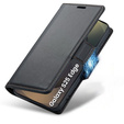 Θήκη για Samsung Galaxy S25 Edge, ERBORD Glossy Litchi, πορτοφόλι με πτερύγιο, μαύρη