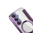 Θήκη με πτερύγιο για Samsung Galaxy S25, RFID Wallet MagSafe CamShield, μωβ