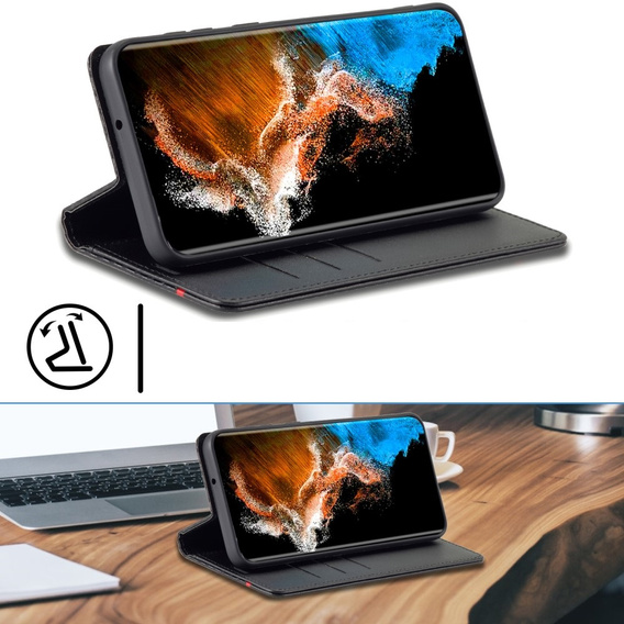 Θήκη με πτερύγιο για Samsung Galaxy S24, Carbon LC.IMEEKE, μαύρη