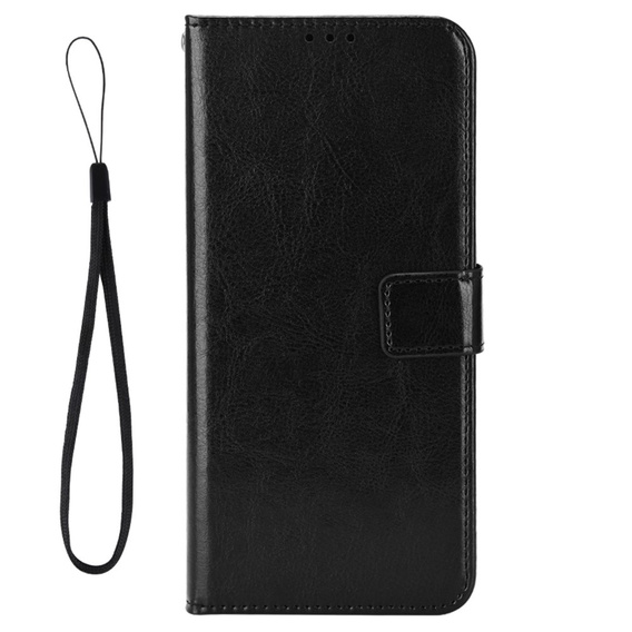 Θήκη με πτερύγιο για Nothing Phone 1 5G, Crazy Horse Wallet, μαύρη