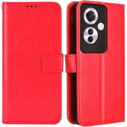 Θήκη με πτερύγιο για Oppo Reno 11F 5G, Crazy Horse Wallet, κόκκινη